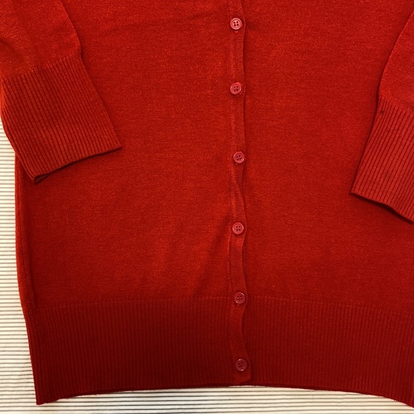 MAK red cardigan sweater sz L - Picture 3 of 7